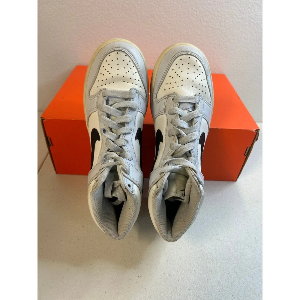 Nike Dunk High White Grey Black 4Y #2173